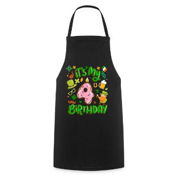 C’est mon beignet de vacances de 4 ans st. - Tablier de cuisine - noir - Devant - AI Model Male 185 dark (185cm)