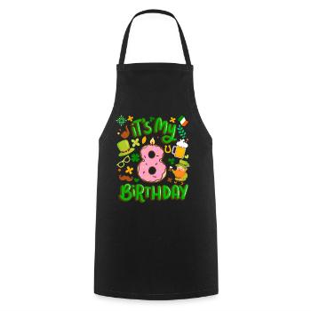 C’est mon beignet de vacances de 8 ans st. - Tablier de cuisine - noir - Devant - AI Model Male 185 dark (185cm)