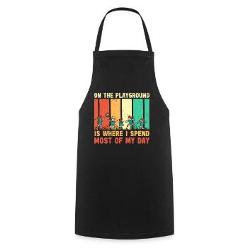 Primary School Teacher Kindergarten Educator - Cooking Apron - black - Front - AI Model Male 185 dark (185cm)