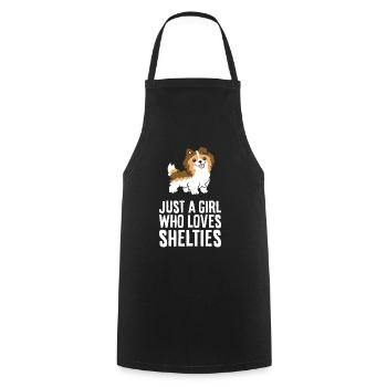 Just a Girl Who Loves Shelties - Cooking Apron - black - Front - AI Model Male 185 dark (185cm)