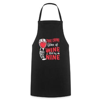 Good Wine and True Crime Gift - Cooking Apron - black - Front - AI Model Male 185 dark (185cm)