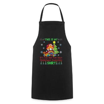 C'est mon pull de Noël il fait trop chaud pour moche - Tablier de cuisine - noir - Devant - AI Model Male 185 dark (185cm)