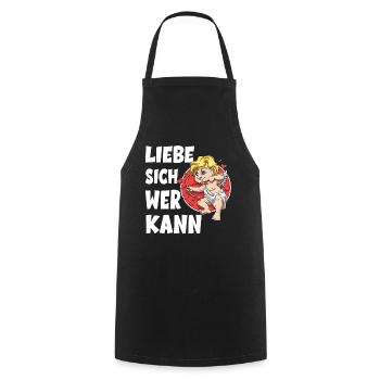 Liebe Sich Wer Kann für den Partner - Kochschürze - Schwarz - Vorne - AI Model Male 185 dark (185cm)