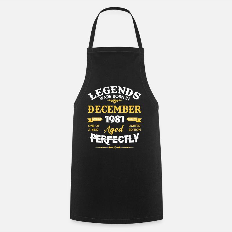 December 1981 Vintage vintage birthday - Cooking Apron - black