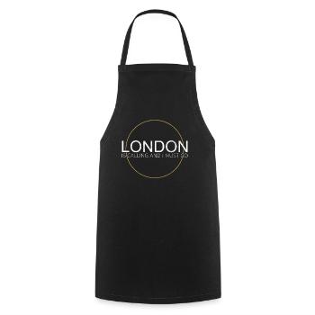 Citation de Londres - Tablier de cuisine - noir - Devant - AI Model Male 185 dark (185cm)