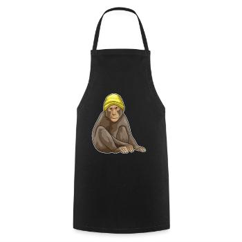 Monkey Winter Hat - Cooking Apron - black - Front - AI Model Male 185 dark (185cm)