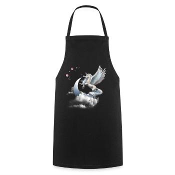 T-shirt licorne cadeau licorne - Tablier de cuisine - noir - Devant - AI Model Male 185 dark (185cm)