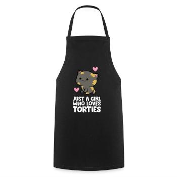 Juste une fille qui aime les tortues - Tablier de cuisine - noir - Devant - AI Model Male 185 dark (185cm)