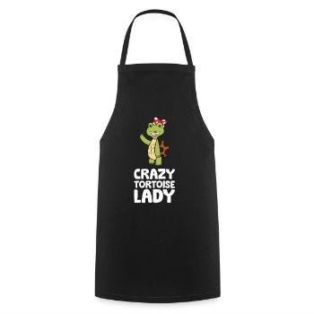Crazy Tortoise Lady Cute Tortoise - Cooking Apron - black - Front - AI Model Male 185 dark (185cm)
