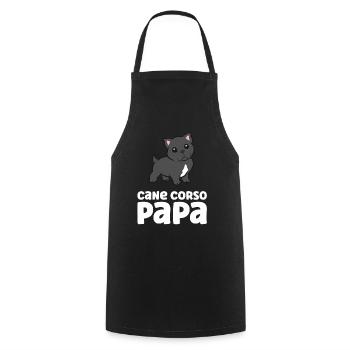 Cane Corso Papa Drôle Cane Corso Chien - Tablier de cuisine - noir - Devant - AI Model Male 185 dark (185cm)