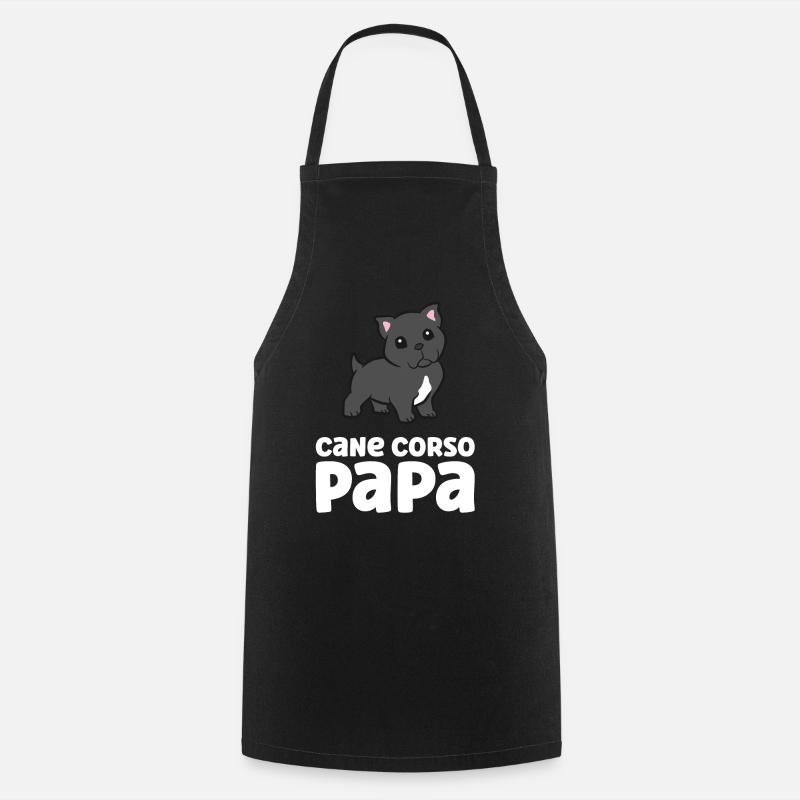 Cane Corso Papa Drôle Cane Corso Chien - Tablier de cuisine - noir