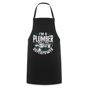 Plombier de plomberie vintage Je suis un - Tablier de cuisine - noir - Devant - AI Model Male 185 dark (185cm)