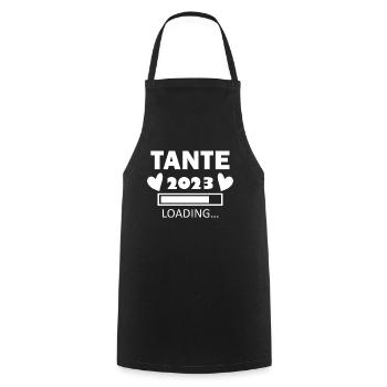 Tante 2023 - Tante werden - Tante Geschenk - Kochschürze - Schwarz - Vorne - AI Model Male 185 dark (185cm)