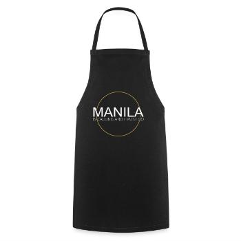 Manila Saying - Cooking Apron - black - Front - AI Model Male 185 dark (185cm)