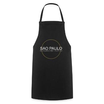 Sao Paulo Spruch - Kochschürze - Schwarz - Vorne - AI Model Male 185 dark (185cm)