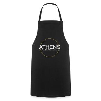 Athen Spruch - Kochschürze - Schwarz - Vorne - AI Model Male 185 dark (185cm)
