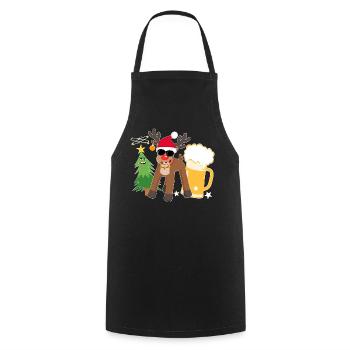 Betrunkenes Rentier mit Bier Weihnachtsbaum Cool - Kochschürze - Schwarz - Vorne - AI Model Male 185 dark (185cm)