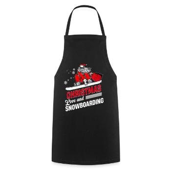 Boarder Snowboarder Christmas Love Snowbaord - Cooking Apron - black - Front - AI Model Male 185 dark (185cm)