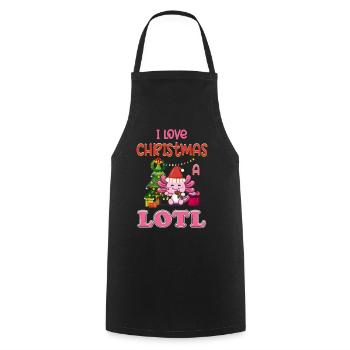Love Christmas a LOTL, Liebe Weihnachten Axolotl - Cooking Apron - black - Front - AI Model Male 185 dark (185cm)