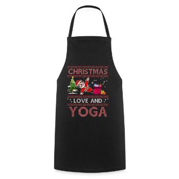 Yogini Yoga Meditation Weihnachten, Liebe und Yoga - Kochschürze - Schwarz - Vorne - AI Model Male 185 dark (185cm)