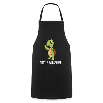 Funny Turtle Lover Turtle Whisperer - Cooking Apron - black - Front - AI Model Male 185 dark (185cm)