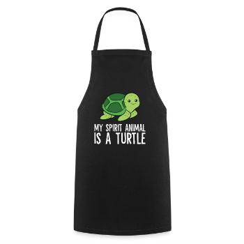 My Spirit Animal Is A Turtle Love Turtles - Cooking Apron - black - Front - AI Model Male 185 dark (185cm)