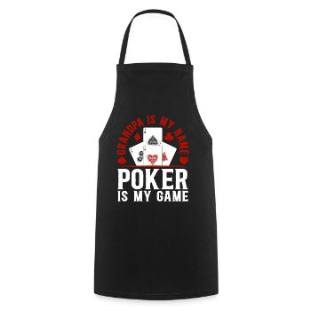 Poker Grandpa Is My Name Poker Is My Game - Poker - Tablier de cuisine - noir - Devant - AI Model Male 185 dark (185cm)