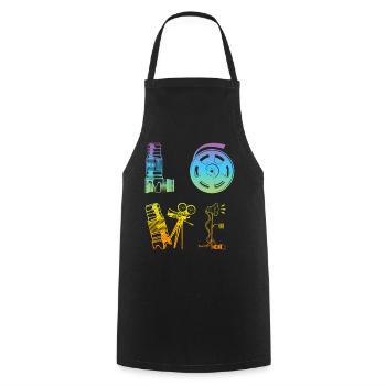LOVE Photography Lover Photographer Camera Photogr - Cooking Apron - black - Front - AI Model Male 185 dark (185cm)