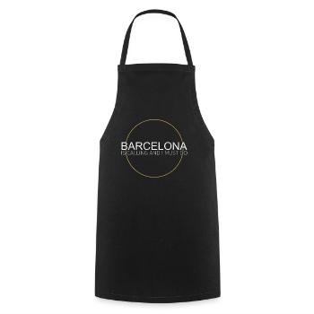 Barcelona Quote - Cooking Apron - black - Front - AI Model Male 185 dark (185cm)