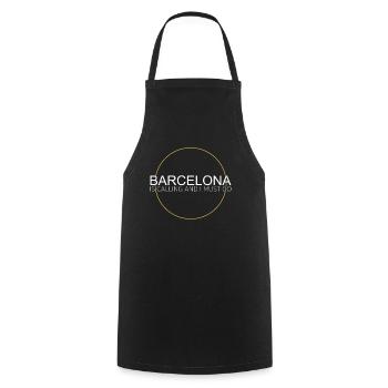 Barcelona Quote - Cooking Apron - black - Front - AI Model Male 185 dark (185cm)