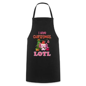 Love Christmas a LOTL, Liebe Weihnachten Axolotl - Cooking Apron - black - Front - AI Model Male 185 dark (185cm)
