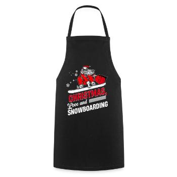 Boarder Snowboarder Christmas Love Snowbaord - Cooking Apron - black - Front - AI Model Male 185 dark (185cm)