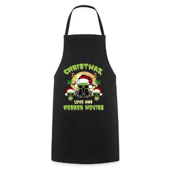 Horror Movie Zombie Santa Christmas Love Horror - Cooking Apron - black - Front - AI Model Male 185 dark (185cm)