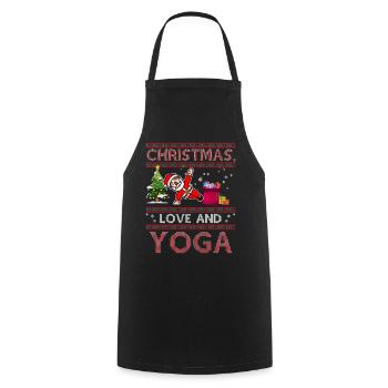 Yogini Yoga Meditation Weihnachten, Liebe und Yoga - Kochschürze - Schwarz - Vorne - AI Model Male 185 dark (185cm)