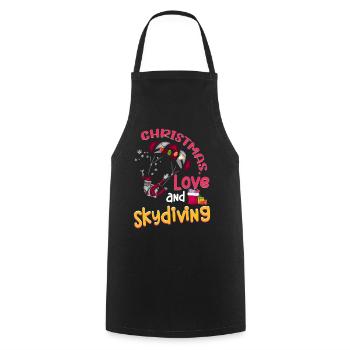 Skydive Skydive Christmas Love and Skydiving - Cooking Apron - black - Front - AI Model Male 185 dark (185cm)