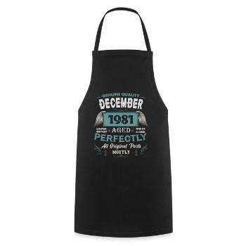 Dezember 1981 Vintage Geburtstag Geschenk - Kochschürze - Schwarz - Vorne - AI Model Male 185 dark (185cm)