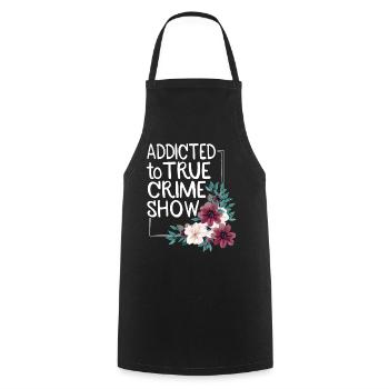 True Crime Obsessed - Kochschürze - Schwarz - Vorne - AI Model Male 185 dark (185cm)