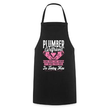 Plumbing Plumber Girlfriend - Cooking Apron - black - Front - AI Model Male 185 dark (185cm)