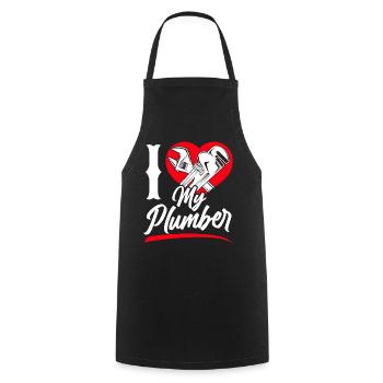 Plumbing Plumber Girlfriend Wife - Cooking Apron - black - Front - AI Model Male 185 dark (185cm)