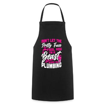 Plombier de plomberie femme Ne laissez pas - Tablier de cuisine - noir - Devant - AI Model Male 185 dark (185cm)