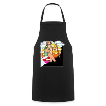 Sloth Mountain Mountains Mountain Peaks - Cooking Apron - black - Front - AI Model Male 185 dark (185cm)