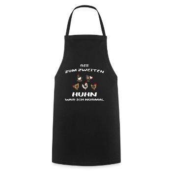 Drôles de poulets Jusqu’au deuxième poulet, j’étais normal - Tablier de cuisine - noir - Devant - AI Model Male 185 dark (185cm)