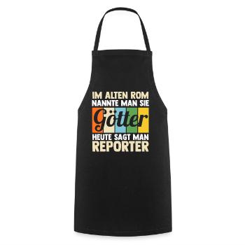 Journalistik Journalist Reporter - Kochschürze - Schwarz - Vorne - AI Model Male 185 dark (185cm)