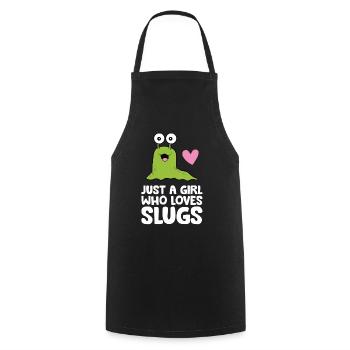 Just a Girl Who Loves Slugs - Cooking Apron - black - Front - AI Model Male 185 dark (185cm)