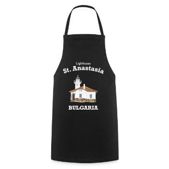 Bulgarien Leuchtturm Klosterinsel St. Anastasia - Kochschürze - Schwarz - Vorne - AI Model Male 185 dark (185cm)