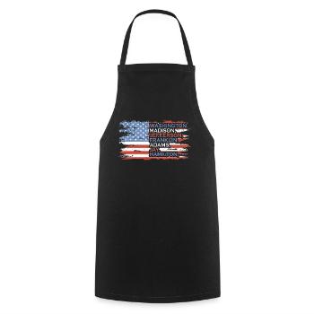 Washington, Madison 4 juillet Héros - Tablier de cuisine - noir - Devant - AI Model Male 185 dark (185cm)