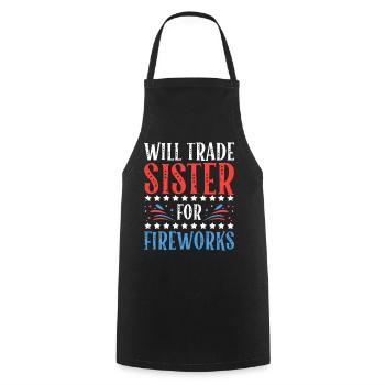 Wird Schwester Für Feuerwerk 4. Juli Feminist - Kochschürze - Schwarz - Vorne - AI Model Male 185 dark (185cm)