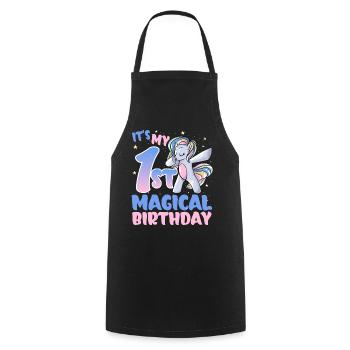 It's my 1st magical birthday - Cooking Apron - black - Front - AI Model Male 185 dark (185cm)