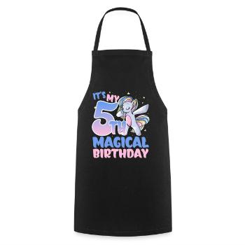 It's my 5th magical birthday - Cooking Apron - black - Front - AI Model Male 185 dark (185cm)