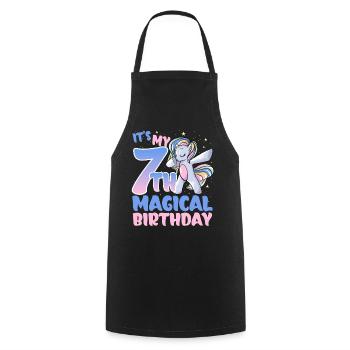 It's my 7th magical birthday - Cooking Apron - black - Front - AI Model Male 185 dark (185cm)